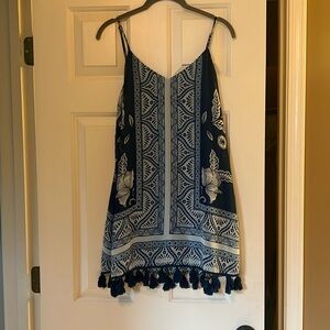 Mumu Show Me Your Mumu blue tassel dress XS. EUC.